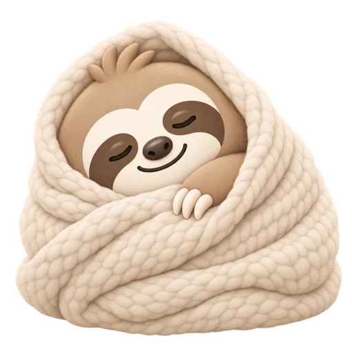 Sloth in a blanket