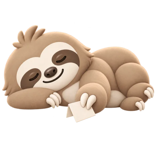 Sloth offering a note