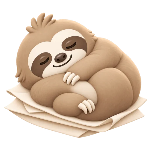 Sloth on fanned papers
